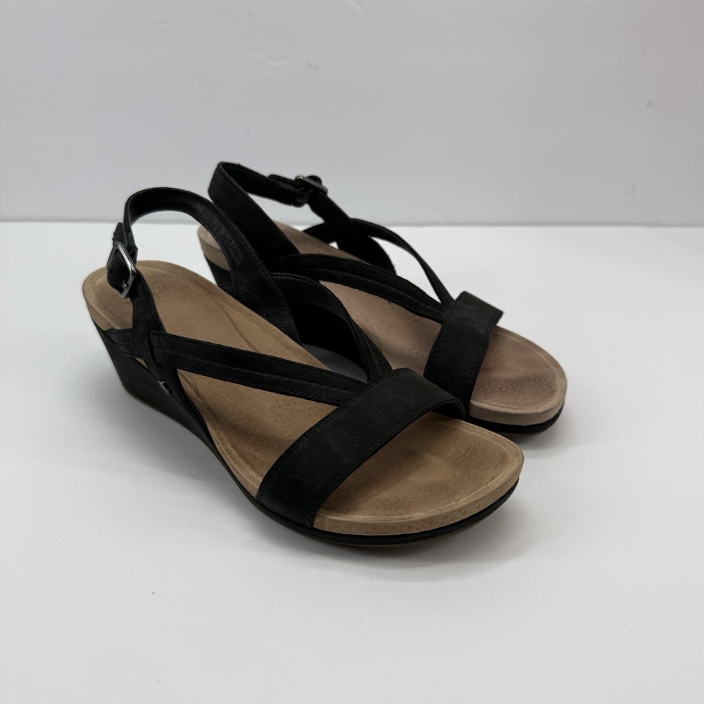 UGG Kenley Strappy Slingback Wedge Comfort Sandals Black size US 6